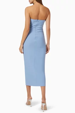 Buy Bec + Bridge Blue Karina Strapless Midi Dress in Crepe For Women Online  | Ounass Oman