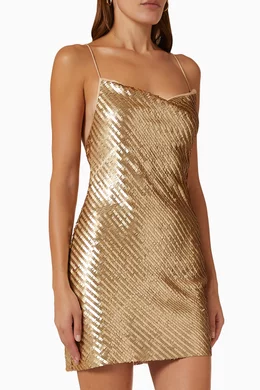 Buy Suboo Gold Prya Sequinned Mini Dress For Women Online | Ounass Oman