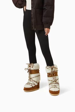 Buy Moon Boot Brown LAB69 Icon Boots in Shearling For Women Online