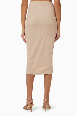 knee length dresses for ladies Red Slinky Midi Dress - Elegance Meets Edge main image 1