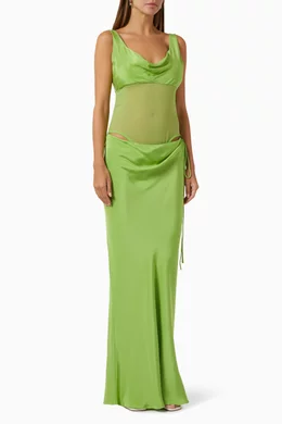 christopher esber sheer torso cowl tank dress Christopher Esber Sheer Torso Cowl Tank Dress in Apple Size 8