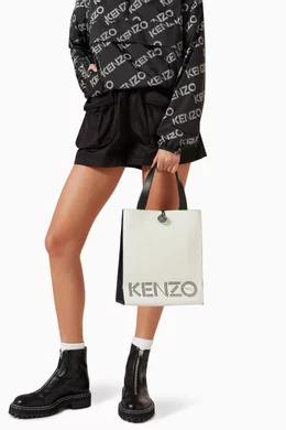 Buy Kenzo Pre Loved Color x H M Logo Tote Bag in Leather For Women Online Ounass Oman