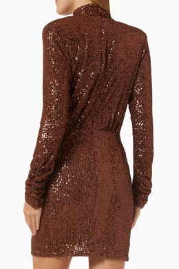 ronny kobo brown sequin dress Ronny Kobo Brown Sequin Halter Dress by Ronny Kobo