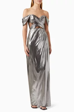 Marchesa notte silver gown clearance