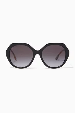 Burberry 55mm round sunglasses clearance