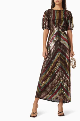 rixo daisy sequin dress Buy RIXO Multicolour Daisy Sequin Midi Dress For Women Online
