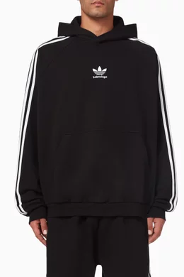 Buy Balenciaga Black x Adidas Large Fit Hoodie in Cotton Terry For