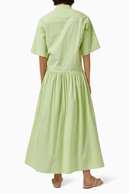 Buy BONDI BORN Green Maddalena Maxi Dress in Cotton For Women Online |  Ounass Oman