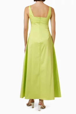 bondi born green dress BONDI BORN | Marfa Silk Halter Maxi Dress - Dusk main image 1