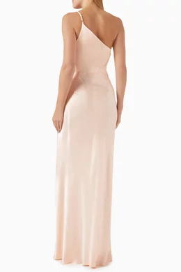 Buy Shona Joy Orange La Lune Gathered Maxi Dress in Satin For Women Online  | Ounass Oman