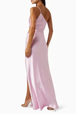 Buy Shona Joy Pink La Lune Gathered Maxi Dress in Satin For Women Online |  Ounass Oman