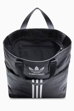 Buy Balenciaga Black Adidas North-South Tote Bag in Leather For