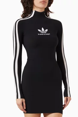 Buy Balenciaga Black x Adidas Athletic Mini Dress in Ribbed Knit For Women  Online | Ounass Oman