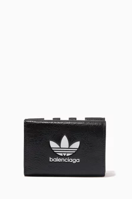 Buy Balenciaga Black x Adidas Logo Mini Wallet in Leather For Men Online Ounass Oman