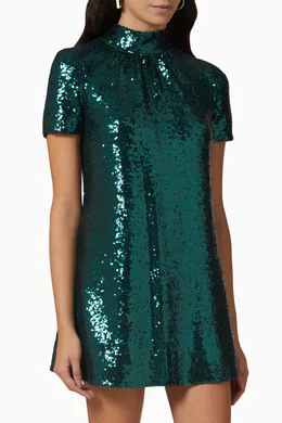 Buy Staud Green Ilana Mini Dress in Sequinned Crepe For Women Online |  Ounass Oman