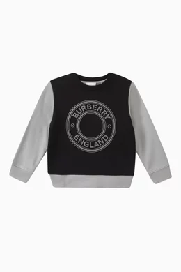Buy Burberry Black Roundel Logo Sweatshirt in Cotton Online for Boys Ounass Oman