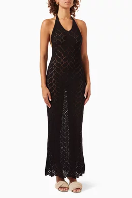 Buy Savannah Morrow Black Indra Dress in Cotton Knit For Women Online |  Ounass Oman