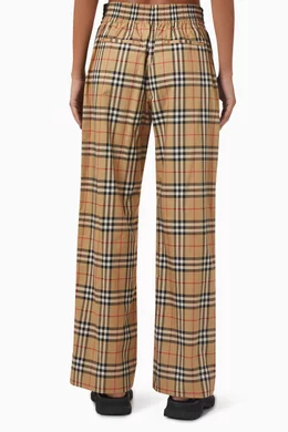 Buy Burberry Neutral Louane Vintage Check Pants in Stretch cotton Online for Women Ounass Oman