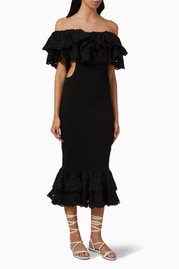 knee length dresses for ladies Luisa Midi DRESS-HOEA50111 main image 0
