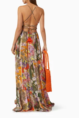 chinese dress ladies Alheli Petalo Embroidered Maxi Dress