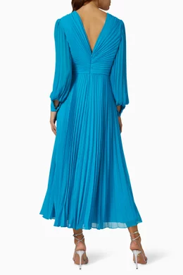 navy blue dress for baby girl Badgley Mischka Strapless Pleated Metallic Jacquard Gown - Dresses & Skirts  - Free Shipping main image 1