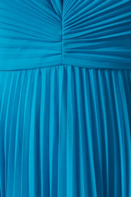 navy blue dress for baby girl Badgley Mischka Pleated Crepe Dress (Knee length/Midi) main image 0