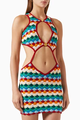 casablanca crochet mini dress Gradient Wave Crochet Mini Dress