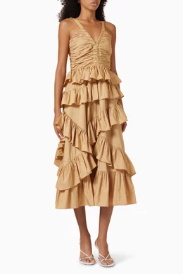 chiffon midi dress short sleeve Women's Chiffon Midi Dress with Short Sleeves and Lace Trim – RW&CO