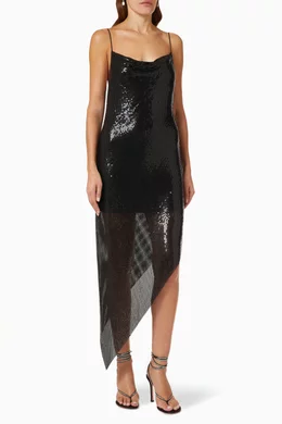 alice + olivia harmony asymmetric midi dress HARMONY DRAPEY ASYMMETRICAL MIDI DRESS in GREEN TEA
