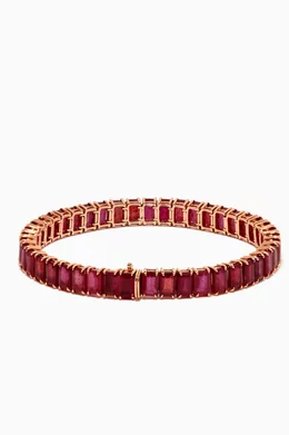 Ruby tennis bracelet gold hot sale