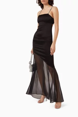 dropped hem maxi dress Kaycee Drop Waist Maxi Dress White