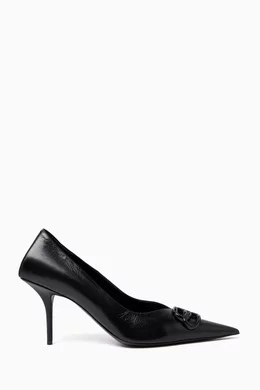 Buy Balenciaga Black Square Knife BB 80 Pumps in Leather For Women