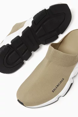 Buy Balenciaga Neutral Speed Mules in Recycled Knit For Men  display picture 2