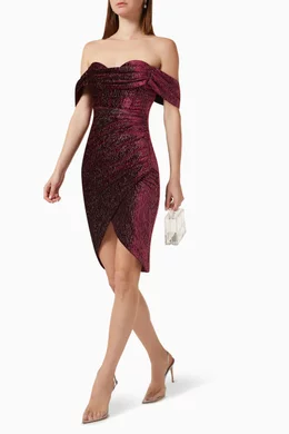 lavish alice burgundy dress FIONA High Wrap Neck Tulip Mini Dress in Burgundy