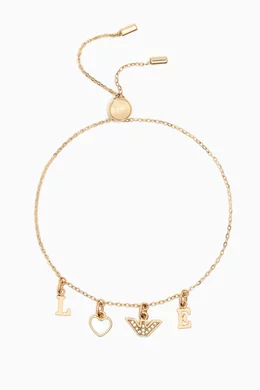 Buy Emporio Armani Gold Sentimental Mother of Pearl Love Bracelet 