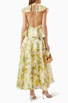 fitted lace wedding dress Eden Cream Floral Maxi Dress – Inherit Co main image 0