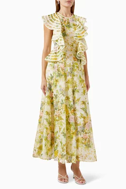 chinese dress ladies Eden Cream Floral Maxi Dress  Inherit Co