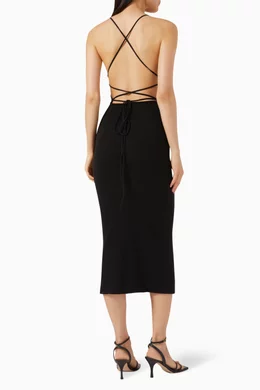 alohas delicate strap knit dress Buy ALOHAS Black Delicate Strap Bodycon Midi Dress in Cotton-blend For  Women Online