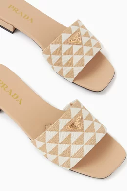 Prada logo jacquard sandals hotsell