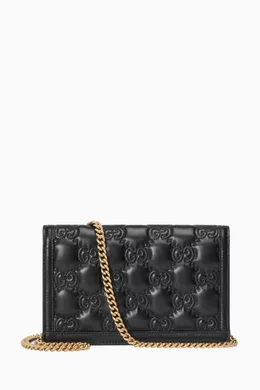 Gg monotomic matelasse leather chain