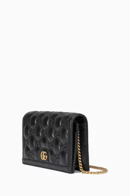Buy Gucci Black GG Matelasse Chain Wallet in Leather For Women Online Ounass Oman