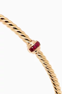Buy David Yurman Color Cable Classics Center Station Ruby Bracelet in 18kt Gold Online for Women Ounass Oman