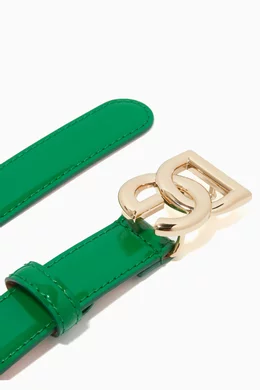 Buy Dolce & Gabbana Green DG Belt in Patent-leather, 25mm  display picture 2