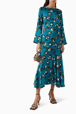 Buy Never Fully Dressed Green Leopard Charlie Dress in Viscose For Women  Online | Ounass Oman