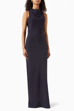 open lace back dress Sofia Open Back Satin Maxi Dress main image 0