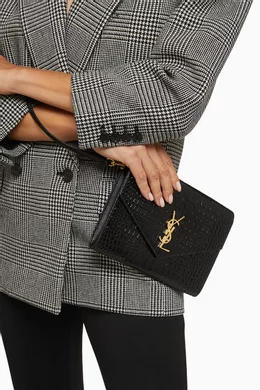Ysl croc clutch on sale