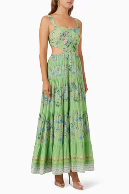 Buy Hemant & Nandita Green Cut-out Maxi Dress For Women Online | Ounass Oman