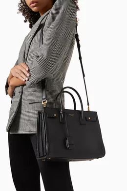 Buy SAINT LAURENT Black Sac de Jour Supple Baby Bag in Grained Leather For Women Online Ounass Oman