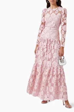 chinese dress ladies White 3D Lace Dress – self-portrait
