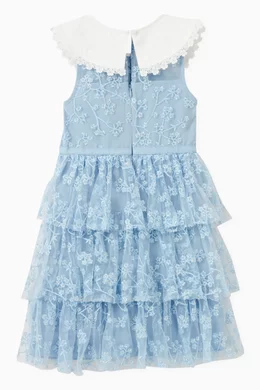 Buy Self Portrait Blue Beaded Tiered Mini Dress For Girls Online | Ounass  Oman